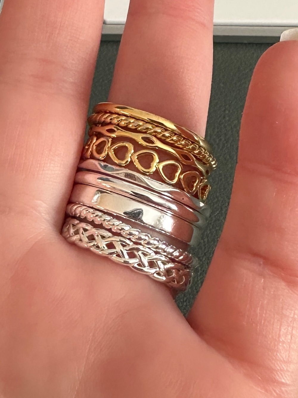 Size 9 Ring Bundle Silver and Gold Bands
